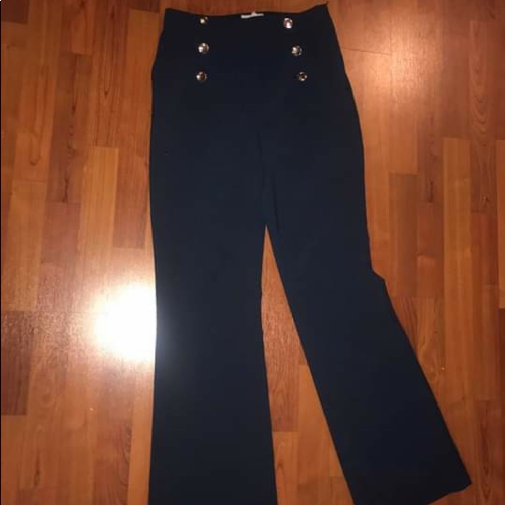 High waisted navy sailor pants